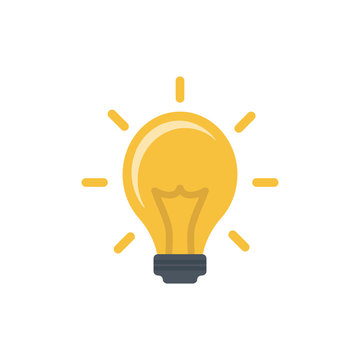 Vector illustration of light bulb and idea concept symbol