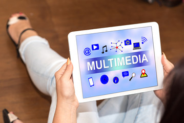Multimedia concept on a tablet