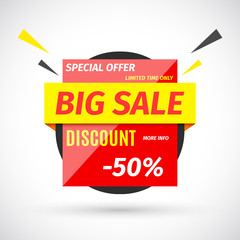 Big sale banner. Vector illustration.