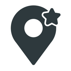 Favorite Map marker black on white background