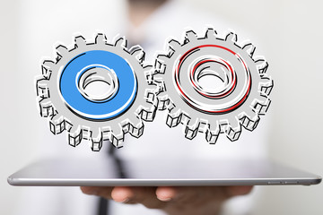 Gear With Success Concept digital.