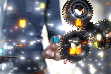 Gear With Success Concept digital.