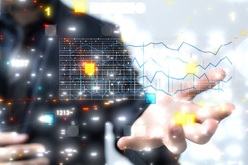 Candle stick graph chart of stock market investment trading