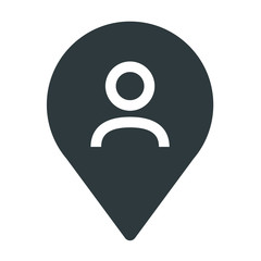 Map marker black on white background