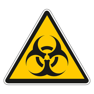 Biohazard vector triangle sign, on white background