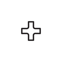 Add plus cross icon. Addition math sign. Medical health symbol. Stock Vector illustration isolated on white background.