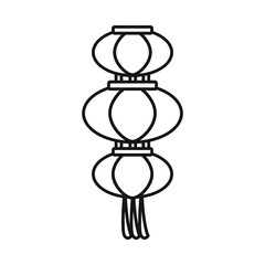 Vector illustration of lantern and paper logo. Set of lantern and ornament stock vector illustration.