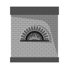 Isolated object of oven and bread sign. Collection of oven and interior stock symbol for web.