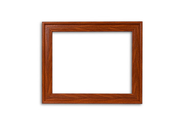 Wooden photo frame set isolated on white background.