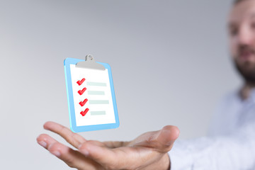 Digital checklist or todo-list displayed .