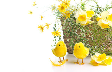 easter decoration on white background
