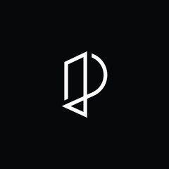 Minimal elegant monogram art logo. Outstanding professional trendy awesome artistic P PP initial based Alphabet icon logo. Premium Business logo White color on black background