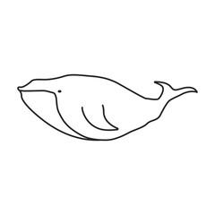 Whale vector icon.Outline vector icon isolated on white background whale.