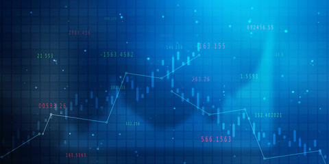 2d rendering Stock market online business concept. business Graph 