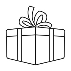 Gift box vector icon.Outline vector icon isolated on white background gift box.