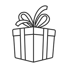 Gift box vector icon.Outline vector icon isolated on white background gift box.