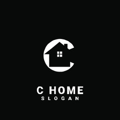 c home initial black logo icon design