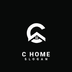 c home initial black logo icon design