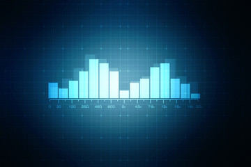 2d rendering Stock market online business concept. business Graph 