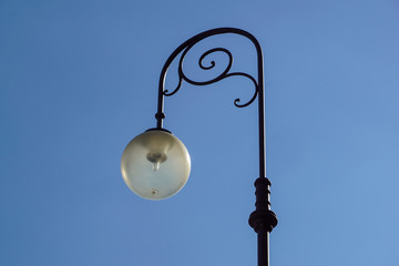 Fototapeta na wymiar lamp post electricity industry with blue sky