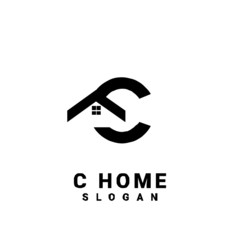 c home initial black logo icon design