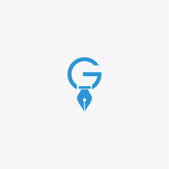 Letter G pen nib logo icon design.