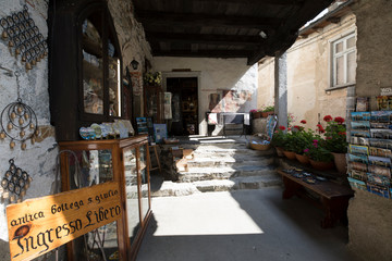 Orta San Giulio (NO), Italy - September 02, 2019: Souvenir shop in Orta San Giulio island, Orta, Novara, Piedmont, Italy