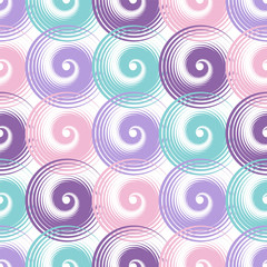 Spiral swirls modern seamless pattern design.