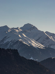 Fototapeta premium mountains in winter landscape horizon 