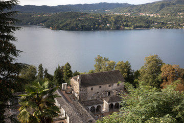 Fototapeta na wymiar Orta San Giulio (NO), Italy - September 02, 2019: Typical landscape in Orta lake, Orta, Novara, Piedmont, Italy