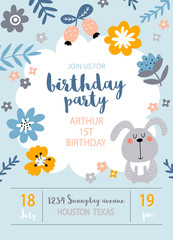 Kids party invitation card template
