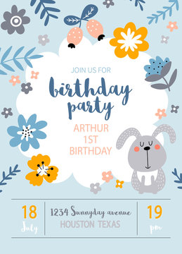 Kids Party Invitation Card Template