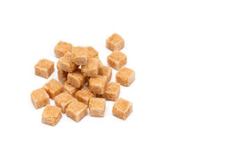 brown refined sugar on a white background