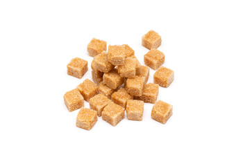 brown refined sugar on a white background