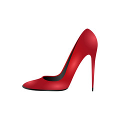 elegant red woman's shoe isolated on white