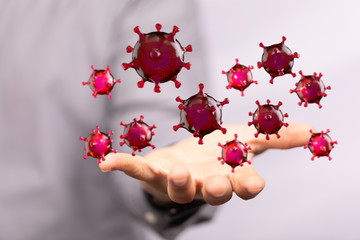 mikro digital epidemic corona virus nCoV , Novel Coronavirus 19-NCP. nCoV denoted is...