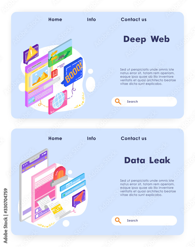 Wall mural online payment and financial bill. deep web technology. social media. vector web site design templat