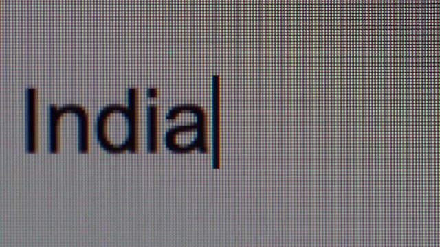 Search Engine, Search for India, typing in English