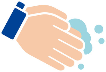 Hand washing vector icon illustration (Corona virus, flu , influenza prevetion )