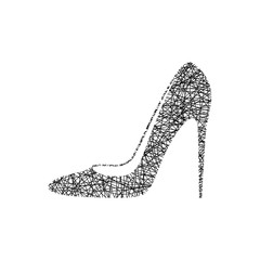 sketch of high heel woman's shoe