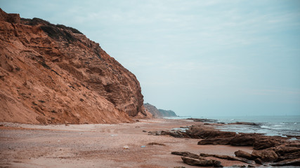 empty beach with cliffs