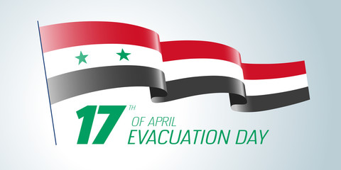 Syria happy evacuation day greeting card, banner vector illustratione