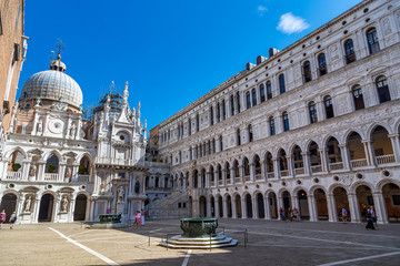Inner courtyard of the Doge Palace or Palazzo Ducale in Venice, Italy