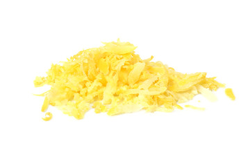 lemon zest isolated on white background. healthy food