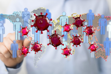COVID-19 Business Finance Crisis Concept. Coronavirus Danger Pandemic. Global stress of world .