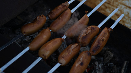 shish kebab on skewers