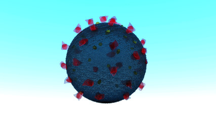 Coronavirus 2019-nCov novel corona virus asian flu 3d illustration