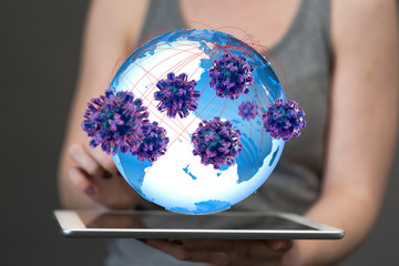 contagious coronavirus pandemic, dangerous virus outbreak 3d.