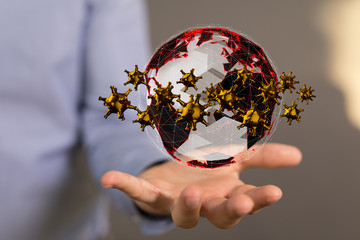 COVID-19 Business Finance Crisis Concept. Coronavirus Danger Pandemic. Global stress of world .