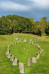 Large megalith formation at a burial ground in Sweden